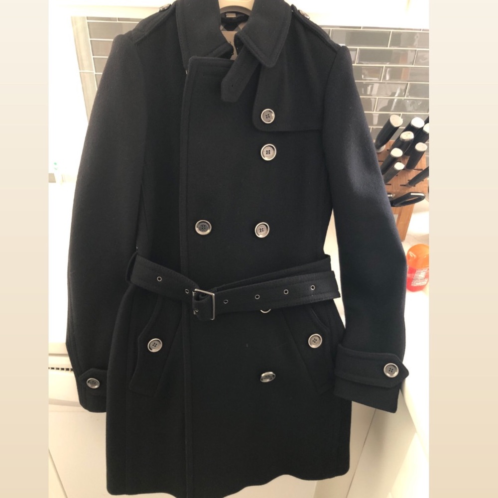 Burberry wool trench coat- black
